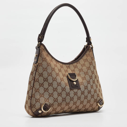 Luxury Gucci Trending 2025 Beige/brown Gg Canvas And Leather Small Abbey D Ring Hobo