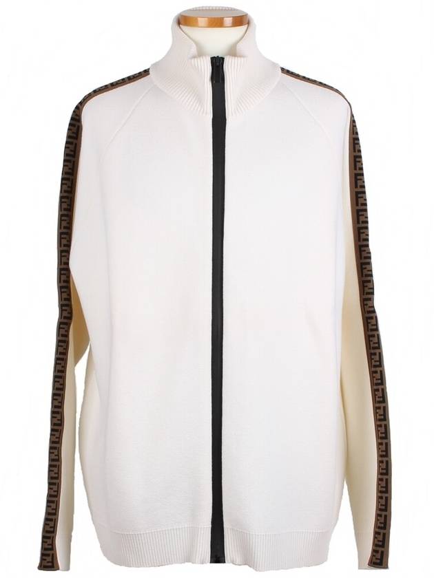 Luxury Fendi FF logo wool zip up cardigan 56
