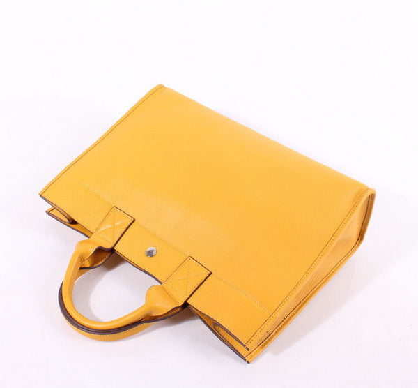 Luxury Hermes Briefcases 6008 Unisex Briefcase Yellow
