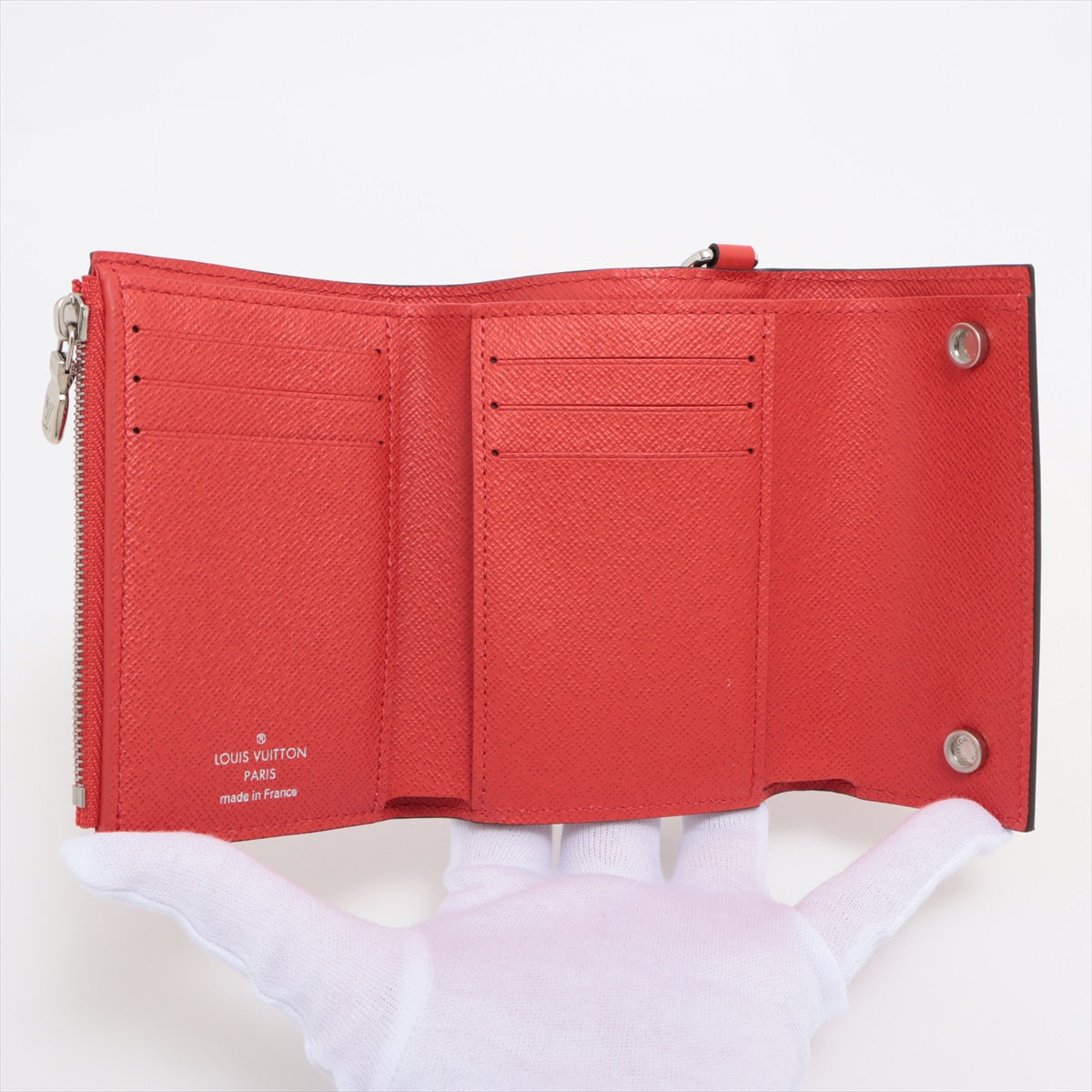 Louis Vuitton x Spring Epi Chain Compact Wallet M67755 Leather x Metal Compact Wallet Red SN2127