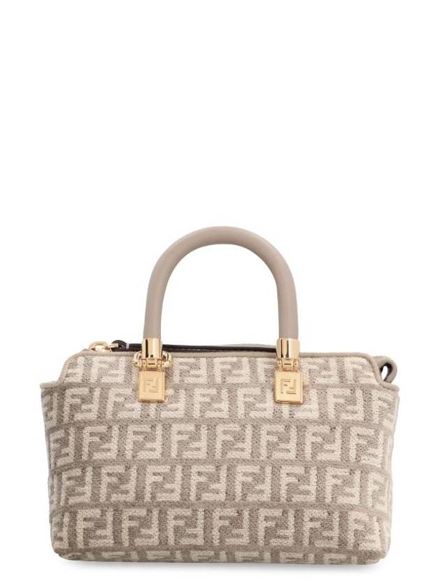 Luxury Fendi FF Tapestry Fabric Tote Bag Beige