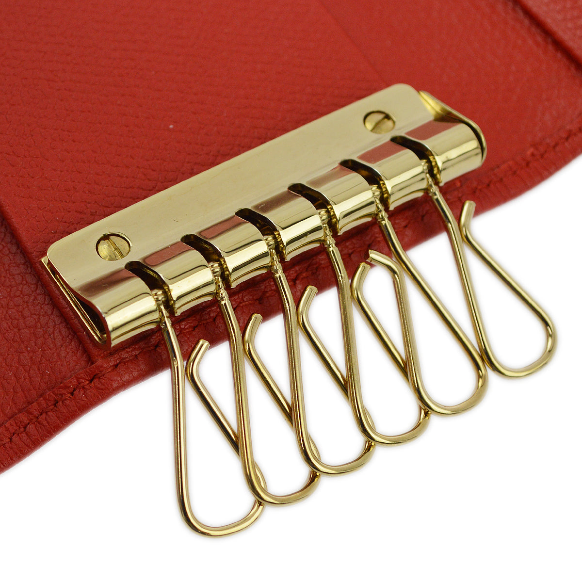 Chanel Red Caviar Six Hook Key Case Small New
