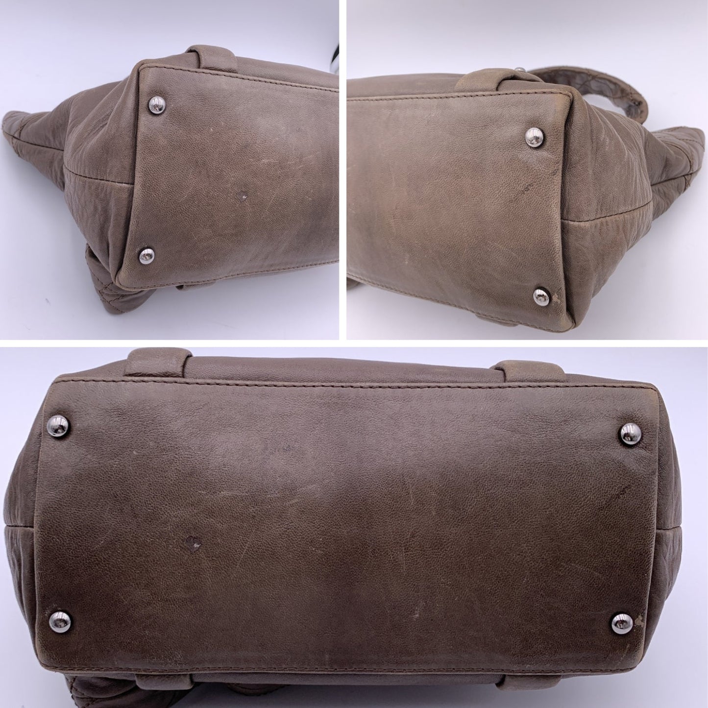 Luxury Chanel Brown Leather Sticth Mademoiselle 8 Knots Tote Bag