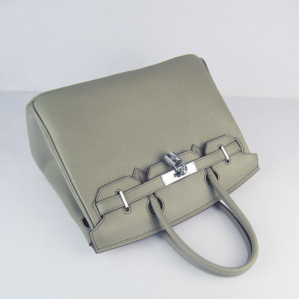 Luxury Hermes Birkin 30cm Togo Leather Handbags Dark Grey Silver