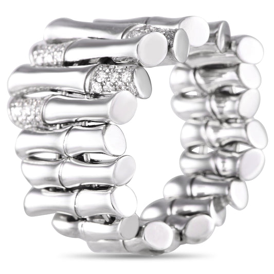 Luxury Gucci Trending 2025 Bamboo 18K White Gold 0.40ct Diamond Ring GU10-080824