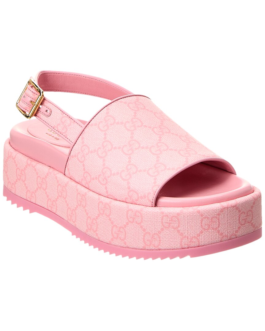 Gucci GG Supreme Canvas & Leather Platform Sandal