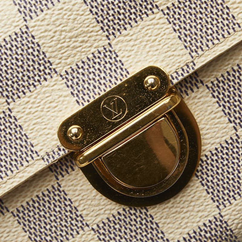 Louis Vuitton Damier Azur Porte Foyle Coala Double Fed Wallet N60013 White PVC  Louis Vuitton