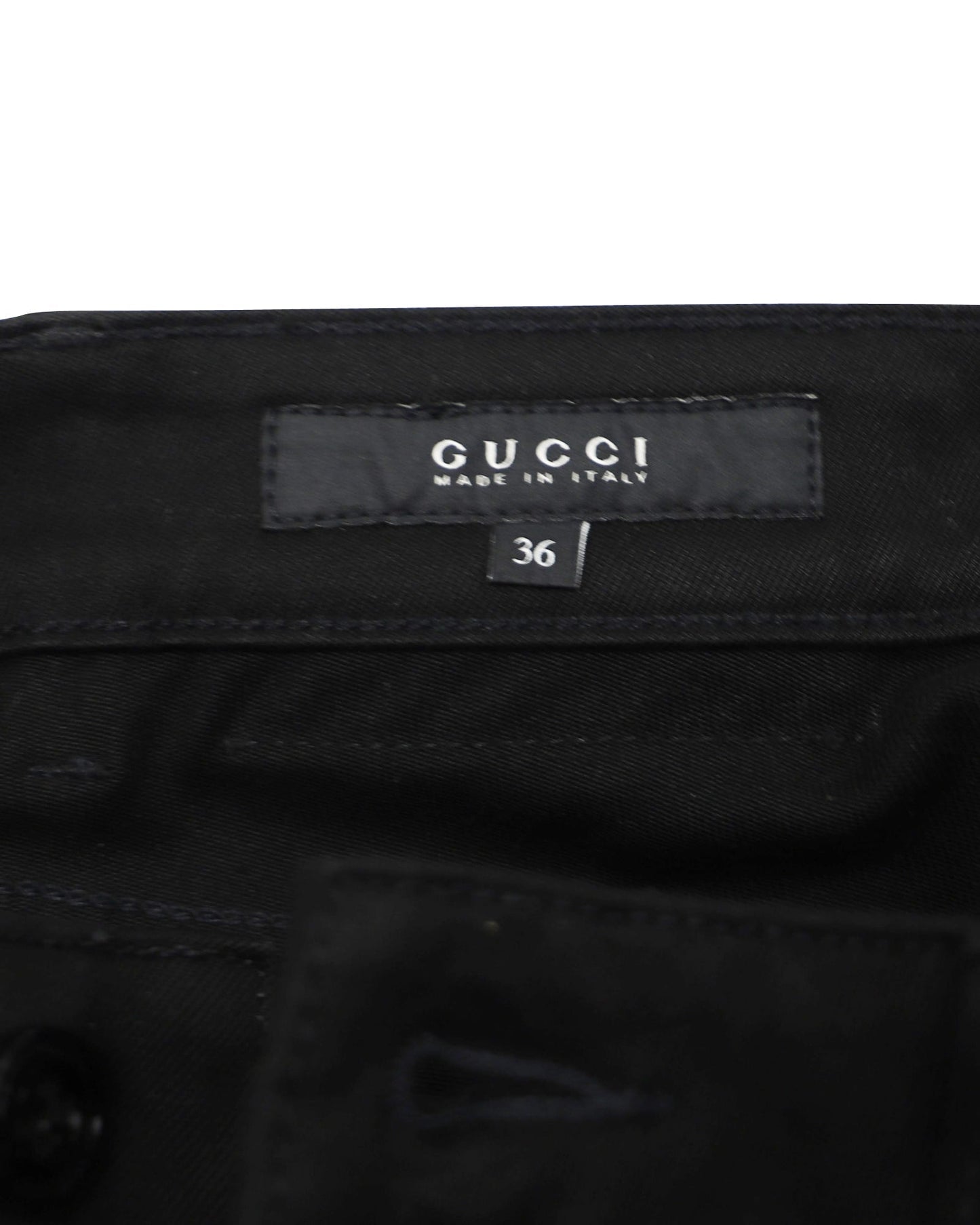 Luxury Gucci Trending 2025 Jeans with Metal Stud Details in Black Cotton