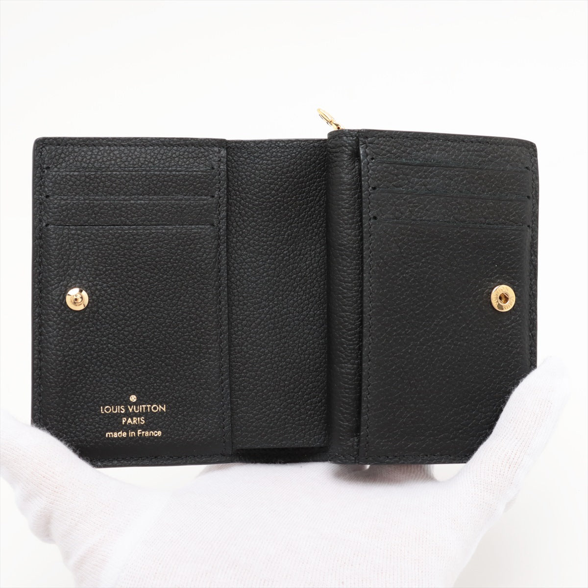 Louis Vuitton Monogram Broderie Portfolio Clare M81139 Black Compact Wallet