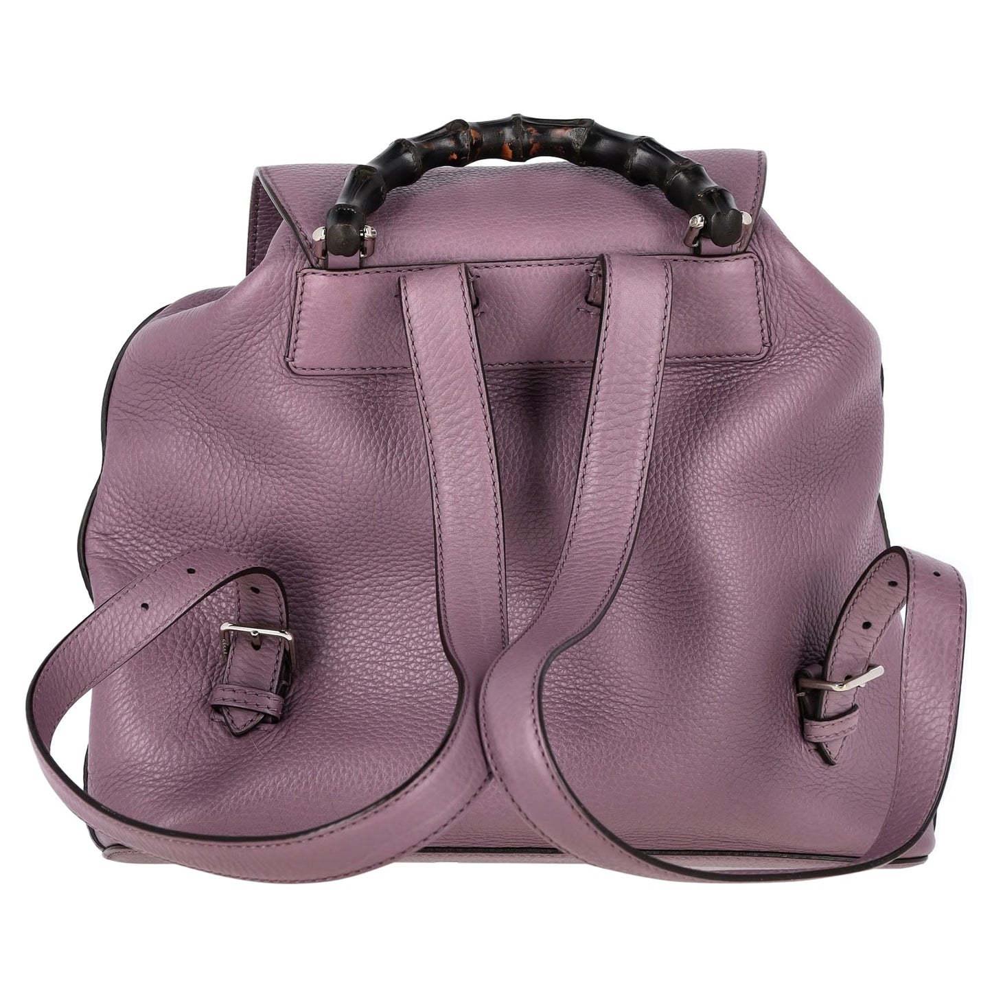 Luxury Gucci Trending 2025 Daily Bamboo Backpack in Purple Leather