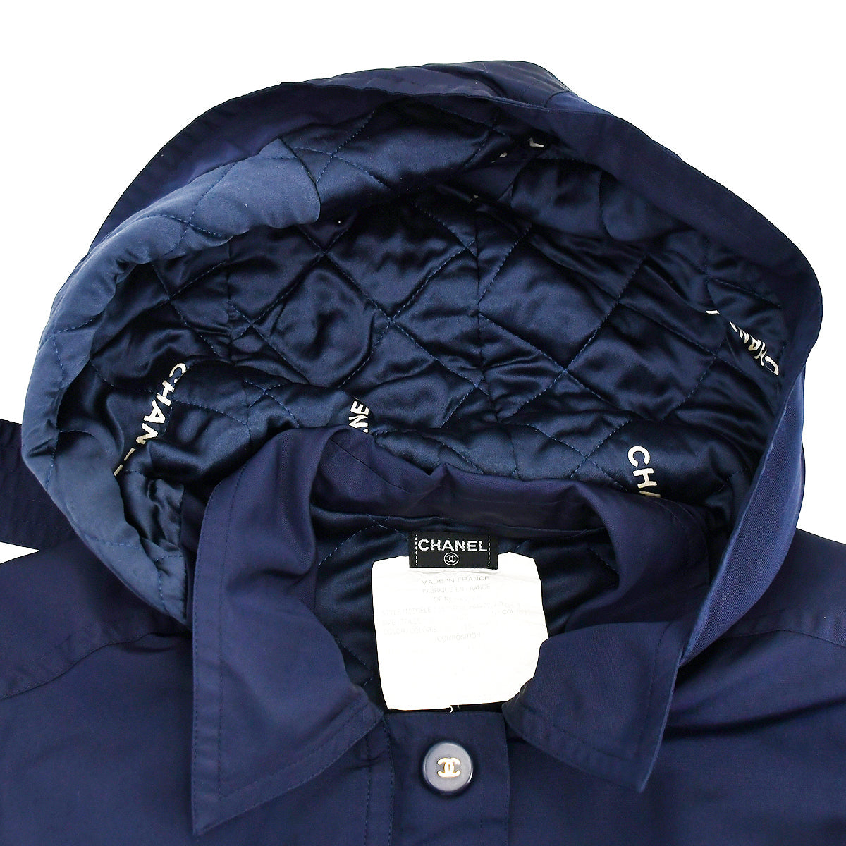 Chanel Hooded Coat Navy #40