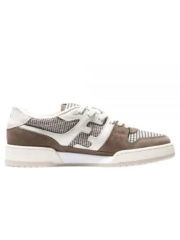 Luxury Fendi FF Logo Low Top Sneakers Brown