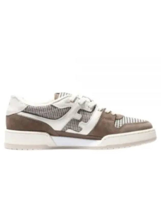 Luxury Fendi FF Logo Low Top Sneakers Brown