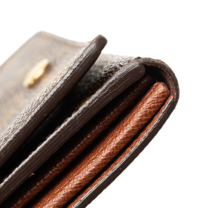 Louis Vuitton Monogram Portemone Vie Trezor Double Fed Wallet M61730 Brown PVC Leather  Louis Vuitton