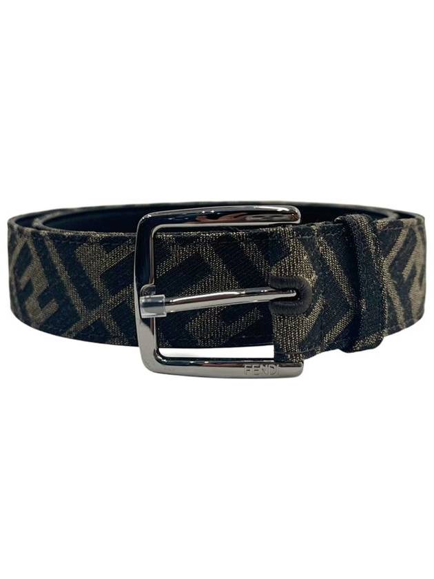 Luxury Fendi Embroidered Canvas Belt Brown