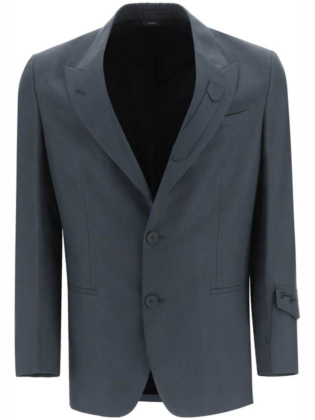 Luxury Fendi Men's Linen Blend Blazer Jacket Grey
