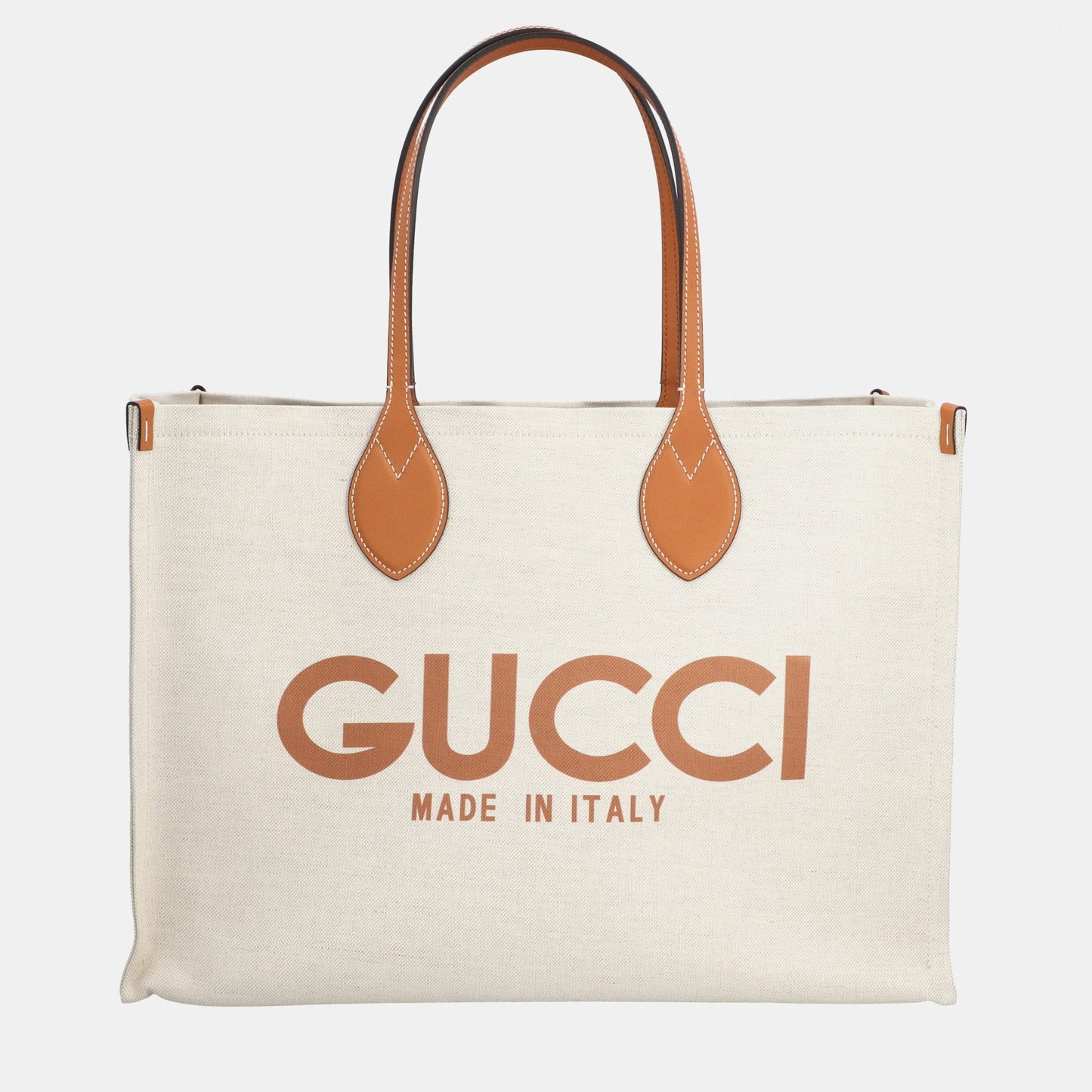 Luxury Gucci Trending 2025 Beige/Brown Canvas and Leather Logo Tote Bag