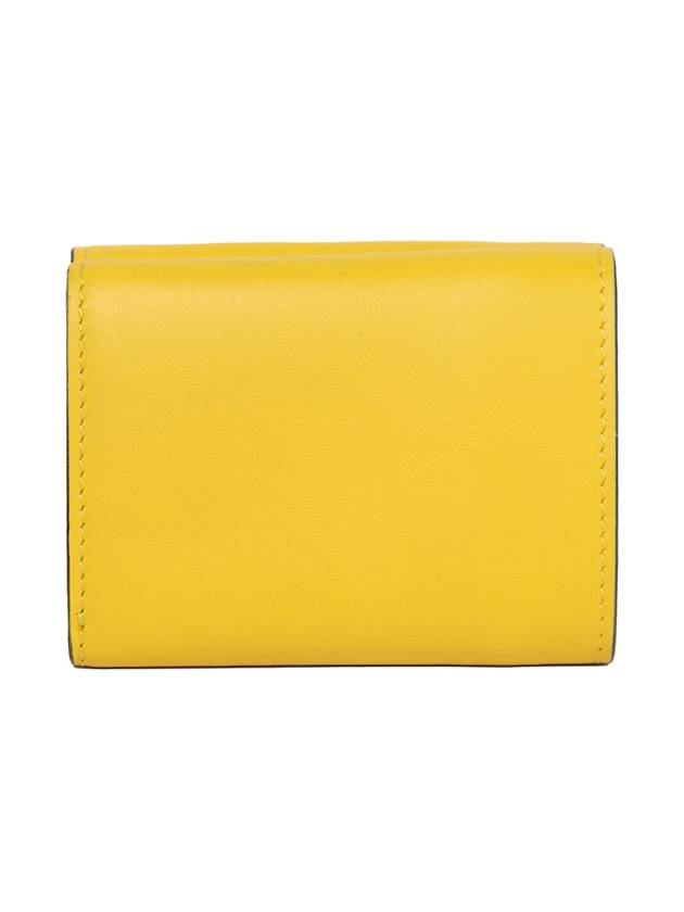 Luxury Fendi Logo Leather Half Wallet Yellow