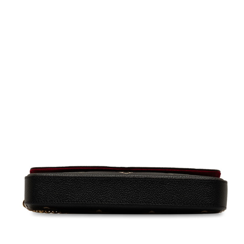 Louis Vuitton Monogram Implant Bicycle Chain Felice Chain Wallet M80482 Black Beige  Leather  Louis Vuitton