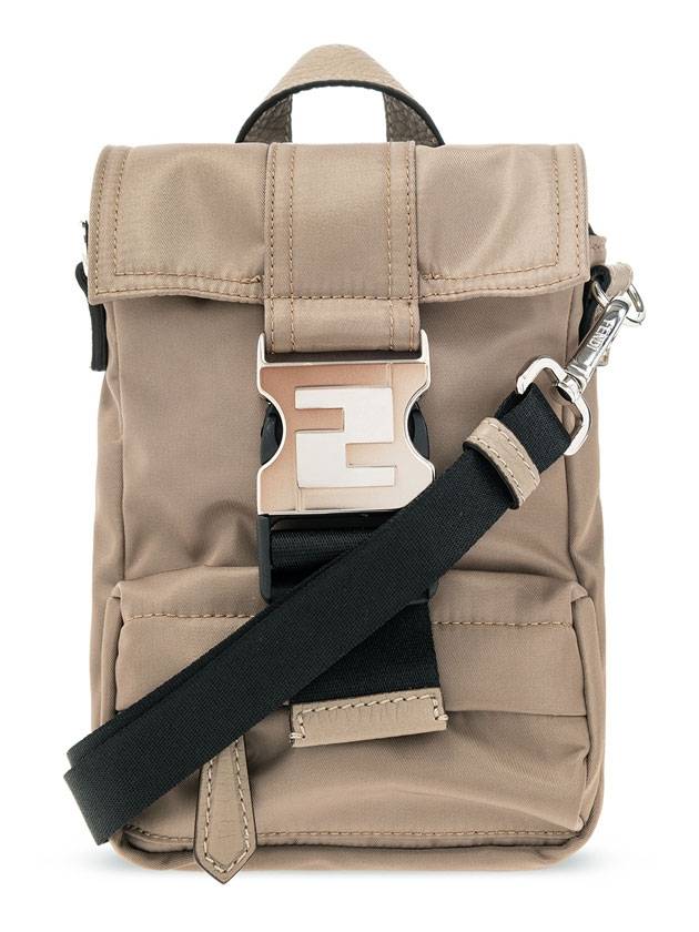 Luxury Fendi Mini Econyl Cross Backpack Beige