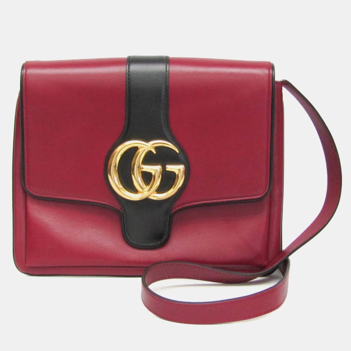 Luxury Gucci Trending 2025 Red/Black Leather Small Arli Crossbody Bag
