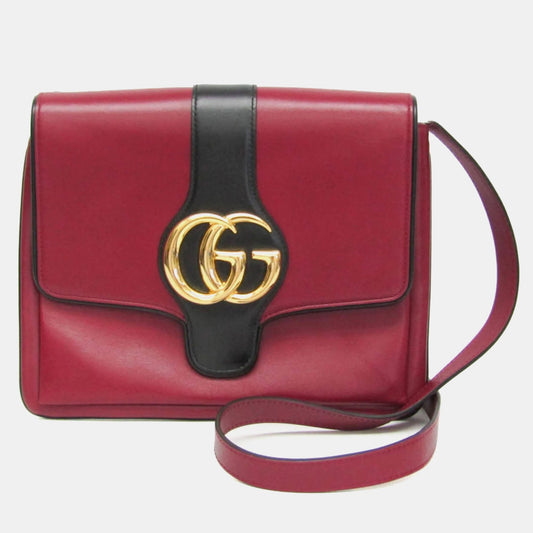 Luxury Gucci Trending 2025 Red/Black Leather Small Arli Crossbody Bag