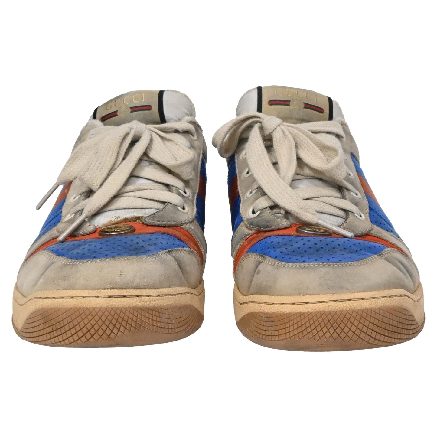 Gucci Screener Distressed Sneakers in Multicolor Leather