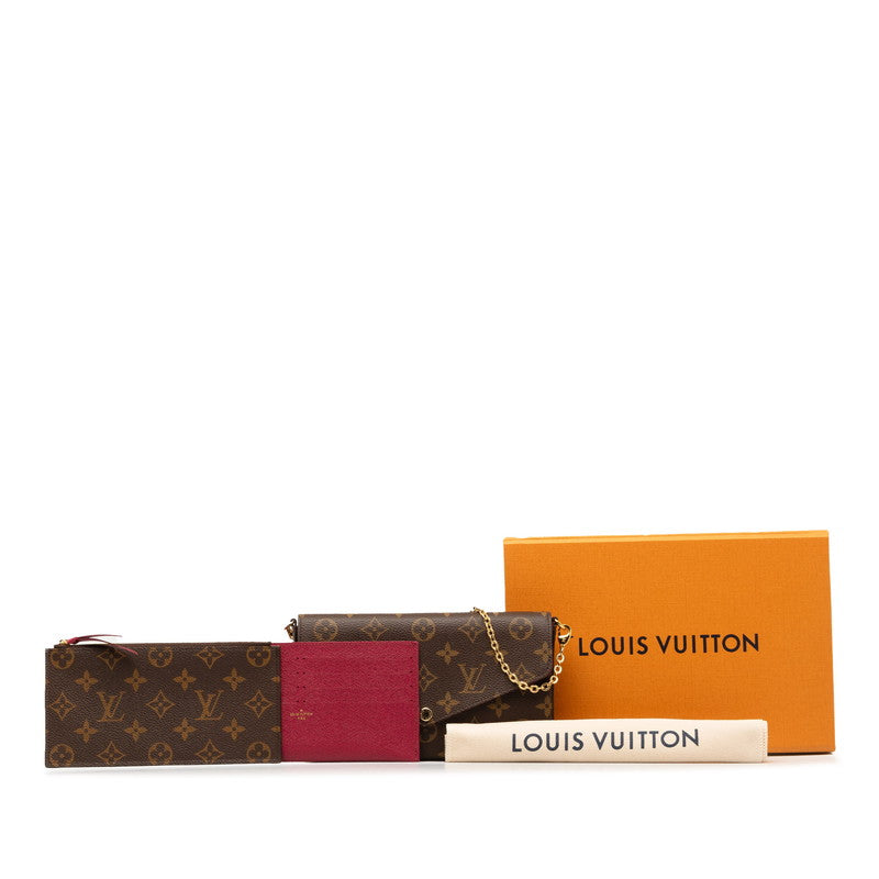 Louis Vuitton Monogram Pochette Felice Chain Shoulder Bag M81896 Brown PVC Leather  Louis Vuitton