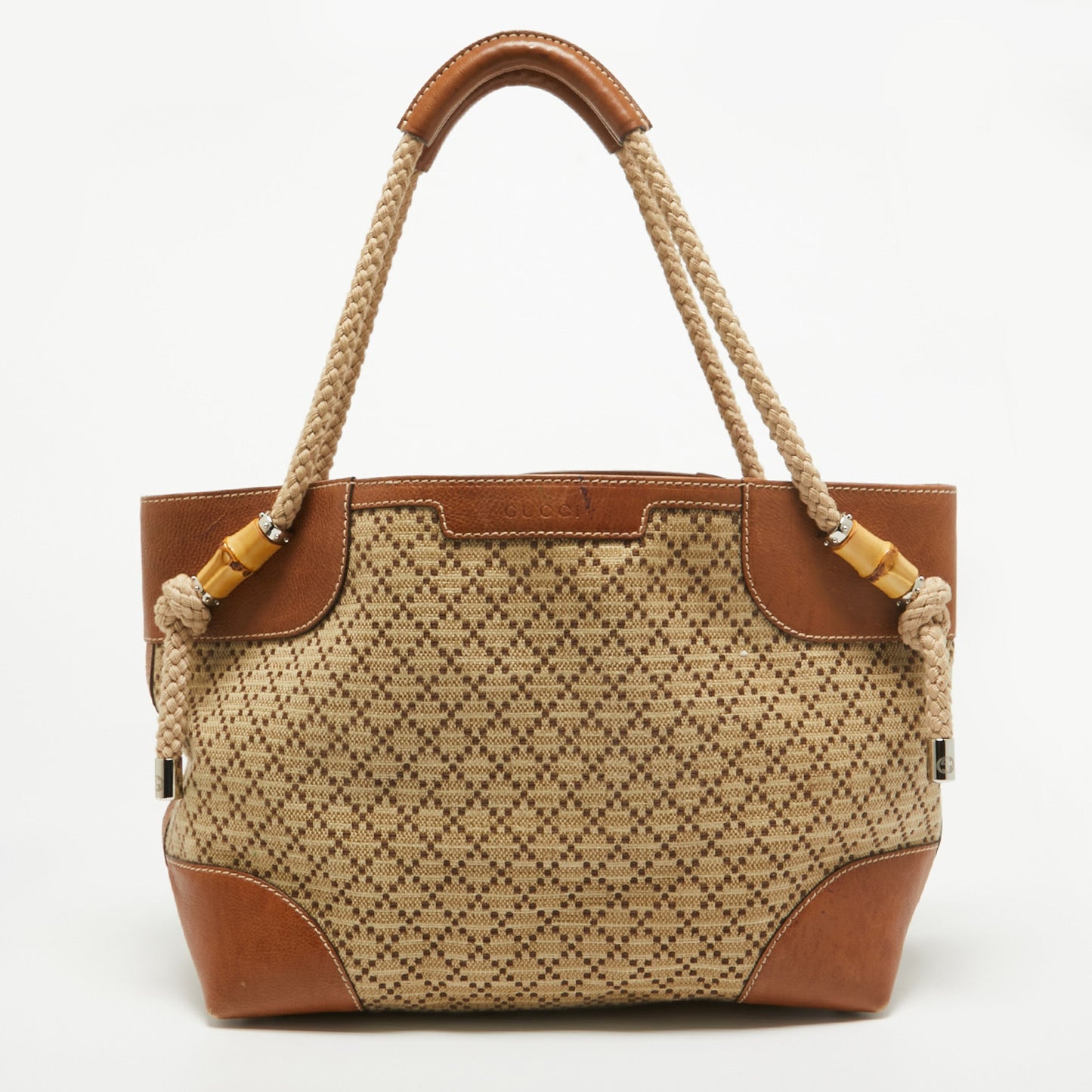 Luxury Gucci Trending 2025 Brown/Beige Diamante Canvas Maui Tote