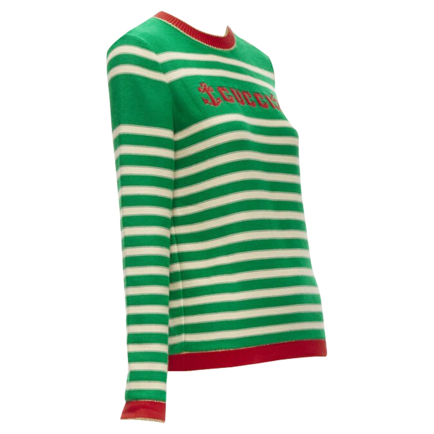 Gucci sailor intarsia embroidery striped sweater