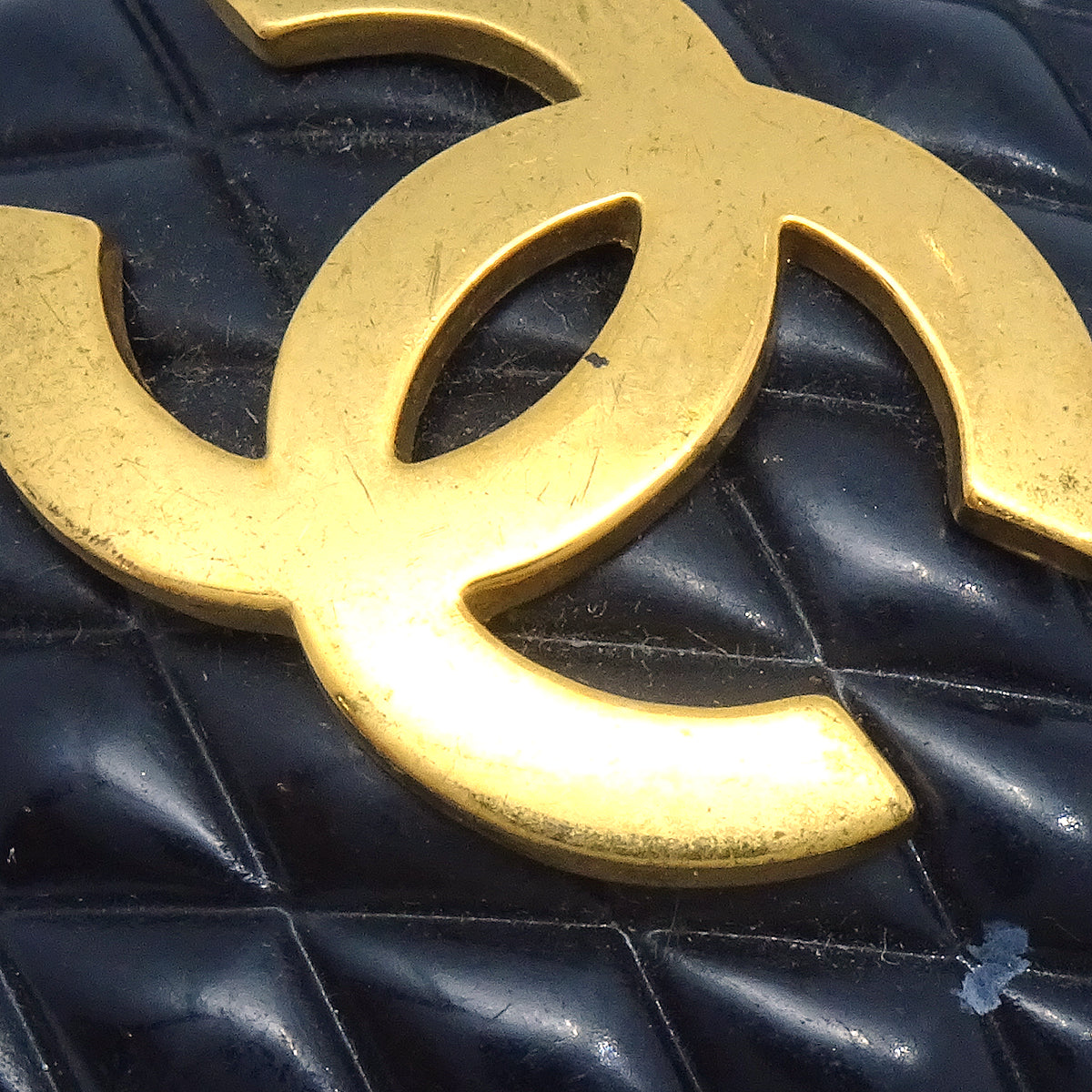 Luxury Chanel 1994 Quilted Black & Gold Earrings