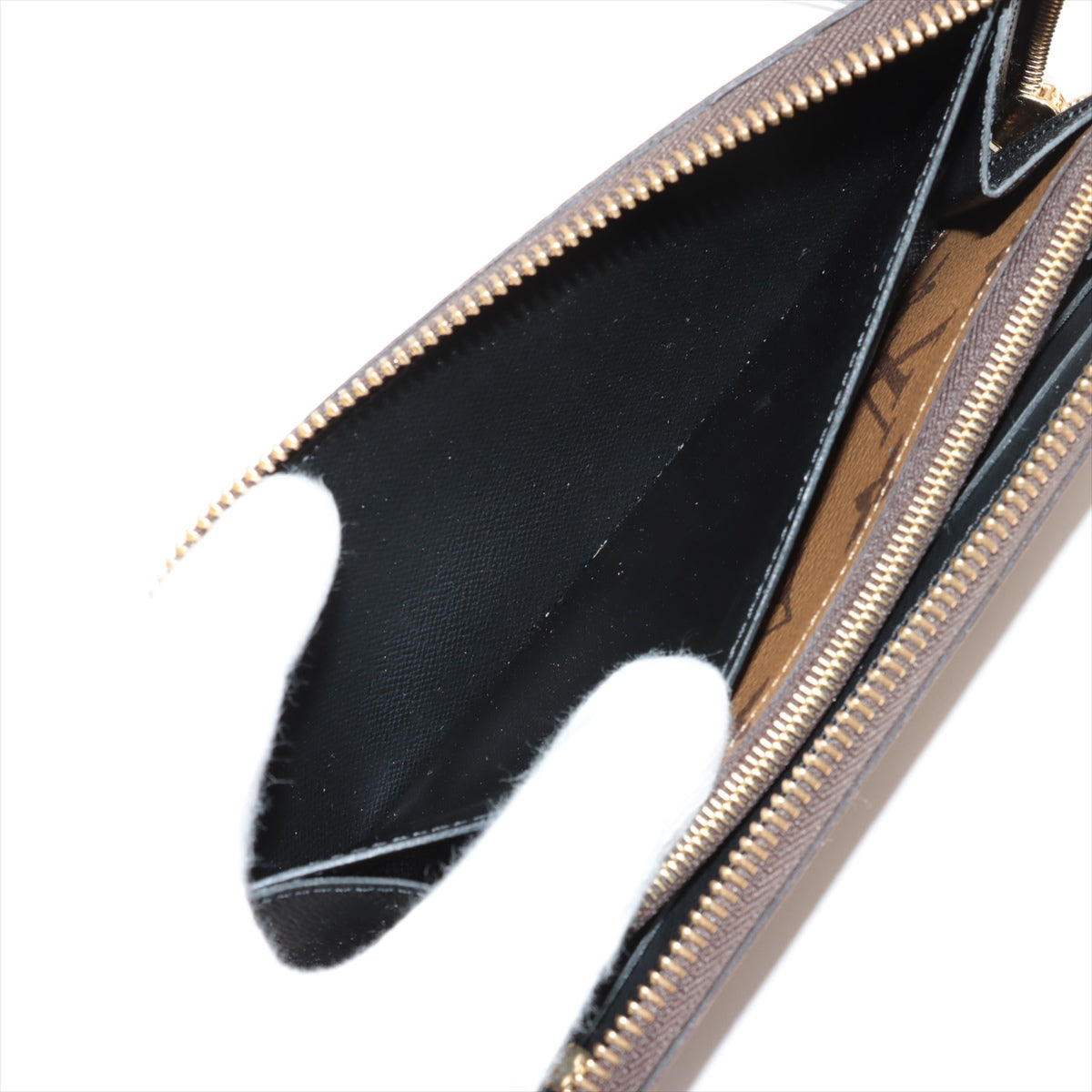 Louis Vuitton Monogram Reversee Portfolio Clemence M82336 Black X Brown Round  Wallet