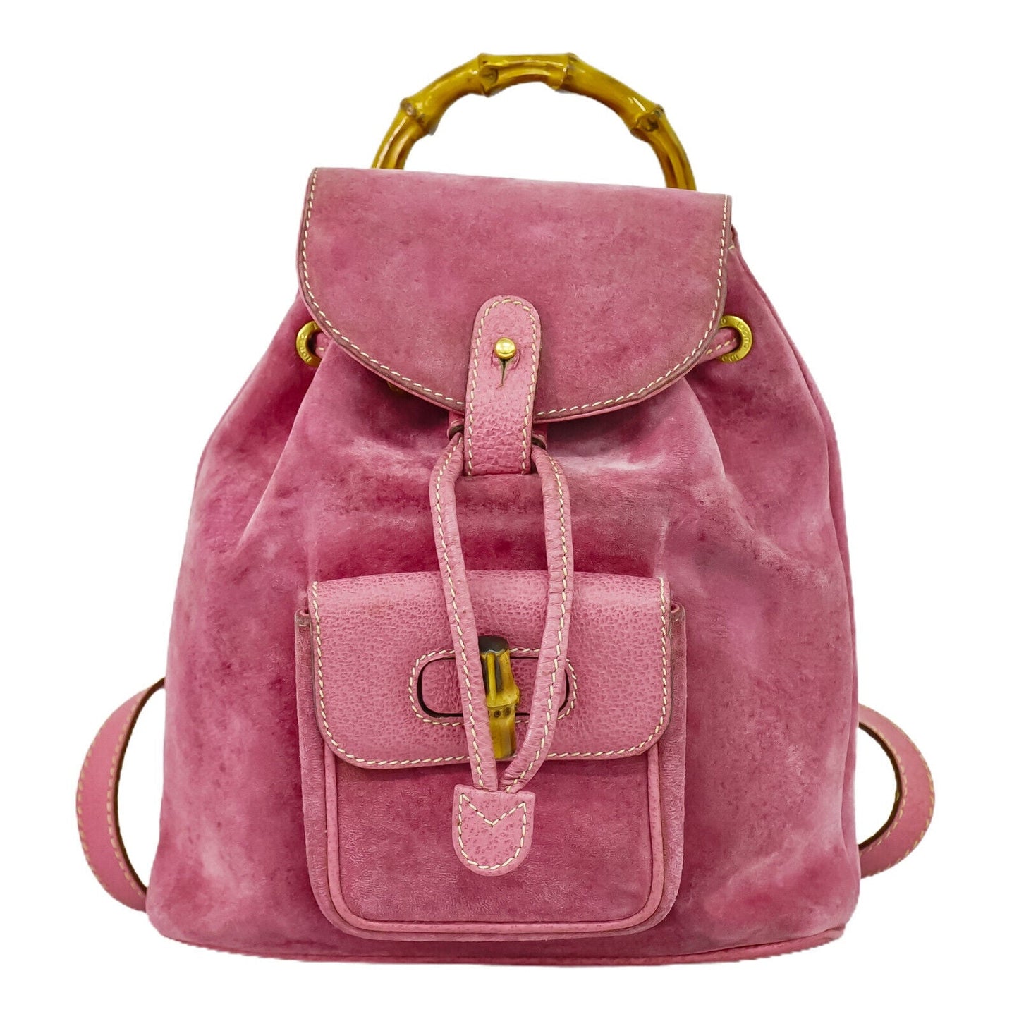 Gucci Bamboo  Suede Handbag ()