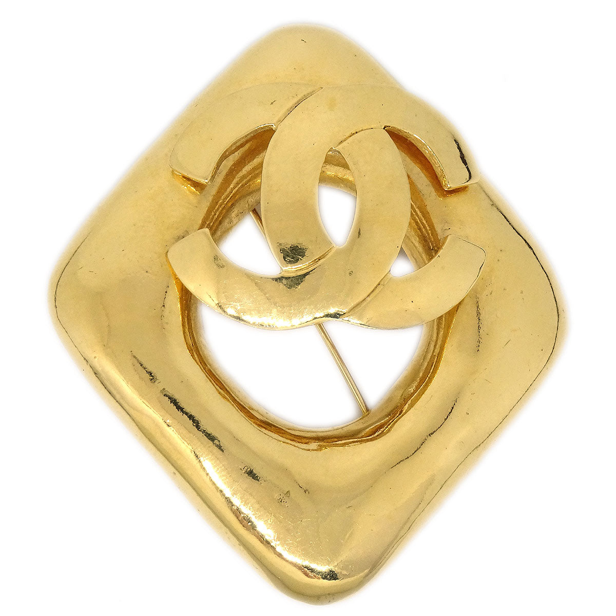 Luxury Chanel 1997 Diamond Brooch Pin Gold