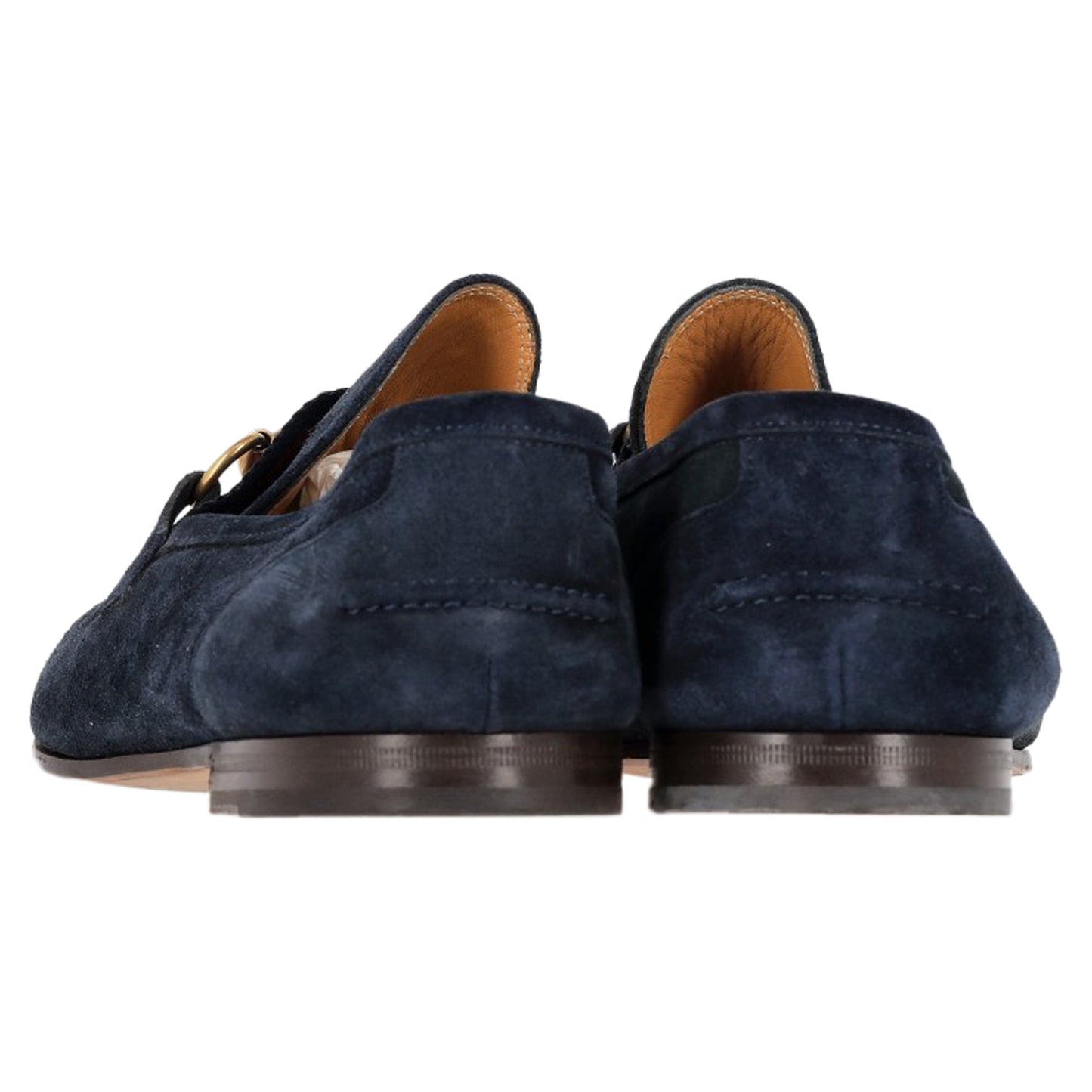 Gucci Web Horsebit Loafers in Navy Blue Suede