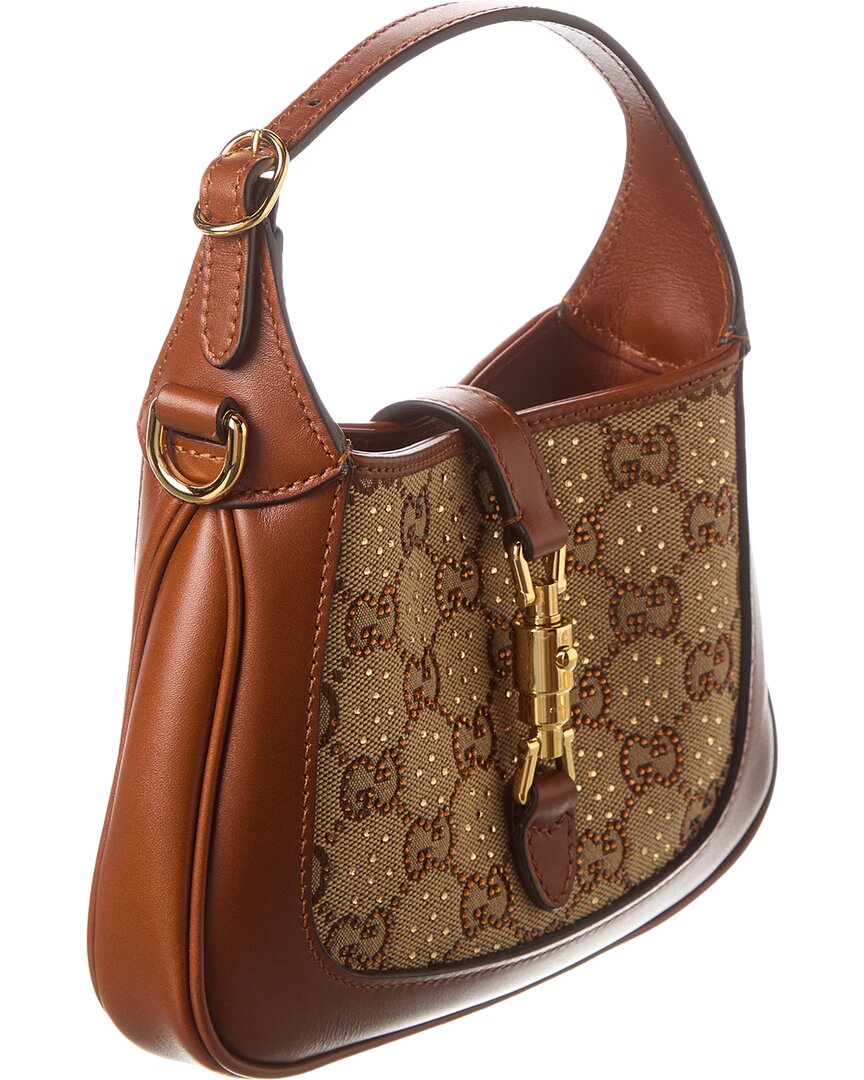 Luxury Gucci Trending 2025 Jackie 1961 Mini GG Canvas & Leather Shoulder Bag