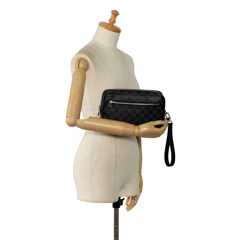 Louis Vuitton Damier Graphite Pochette Cass Second Bag Backpack N41664 Black PVC Leather  Louis Vuitton