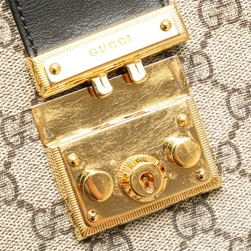 Gucci GG Supreme Padlock Chain Shoulder Bag PVC Leather