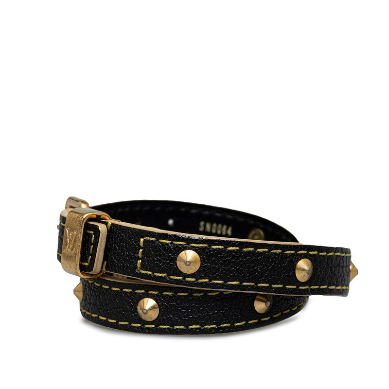 Louis Vuitton Double-Tour Bracelet M91844 Black G Leather   Louis Vuitton