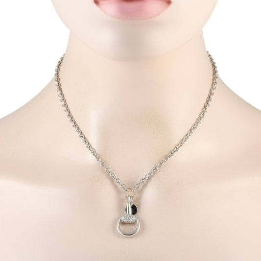 Luxury Gucci Trending 2025 Horsebit 18K White Gold 0.40ct Diamond Necklace GU01-082924