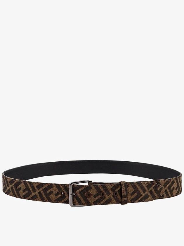 Luxury Fendi Embroidered Canvas Belt Brown
