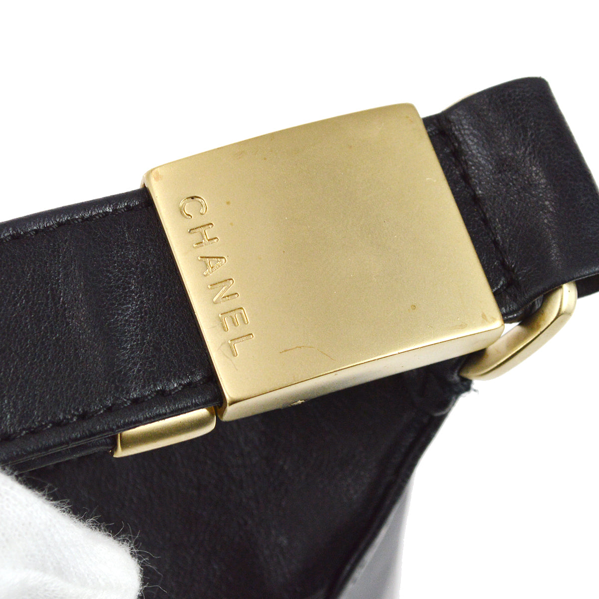 Luxury Chanel 2003-2004 Choco Bar Shoulder Bag Black Lambskin