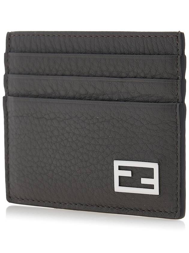 Luxury Fendi Baguette Leather Card Wallet Grey