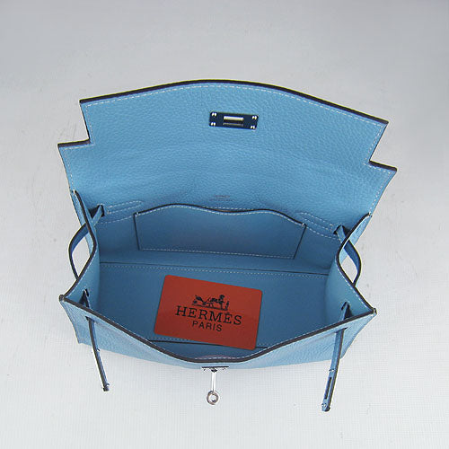Luxury Hermes Kelly 22cm Handbag H008 Light Blue