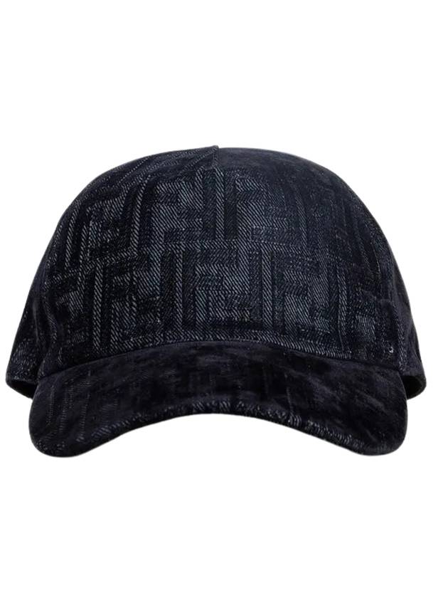 Luxury Fendi FF Denim Ball Cap Blue