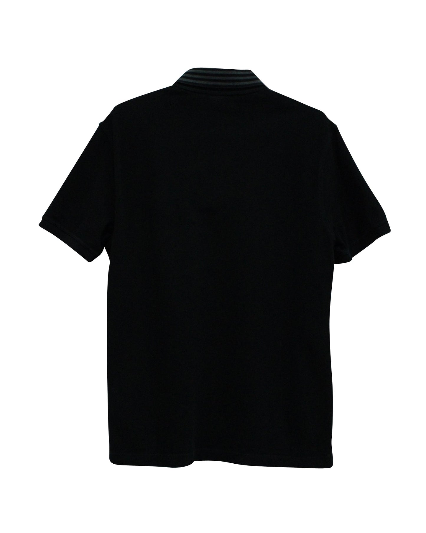 Gucci Rib Knit Trimmed Polo T-Shirt in Black Cotton