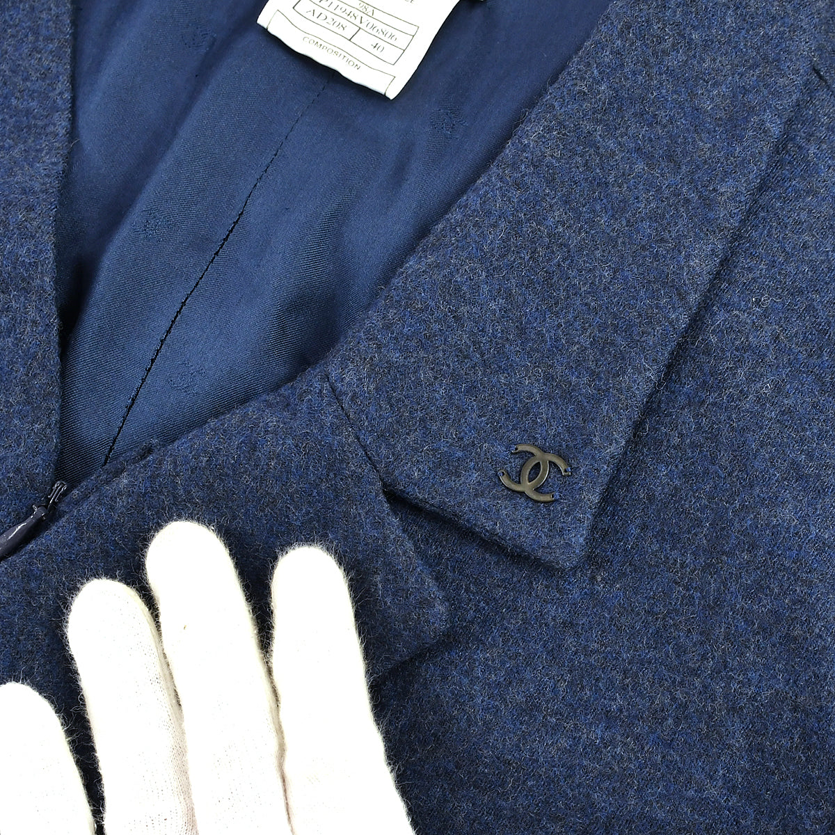 Luxury Chanel Coat Dress Blue 98A #40