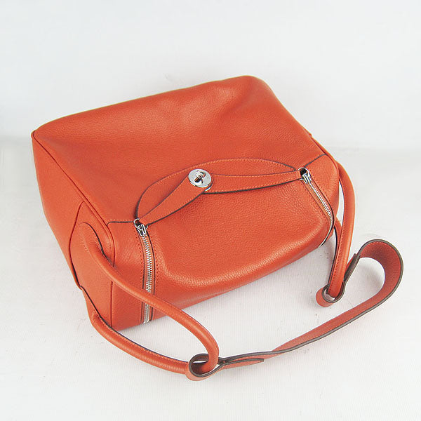 Luxury Hermes Lindy 34cm handbag 6208 orange Silver