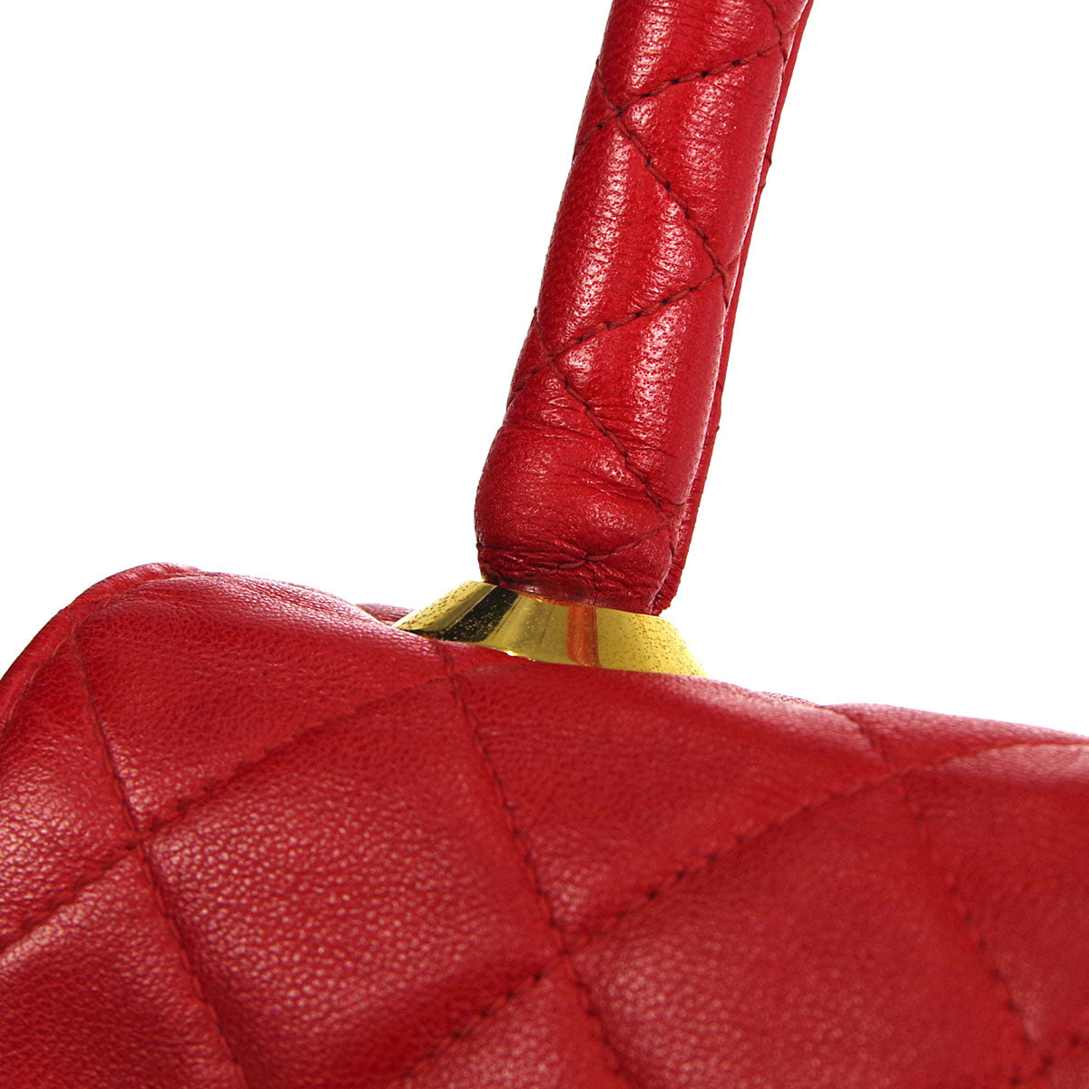 Luxury Chanel * 1989-1991 Handbag Red Lambskin