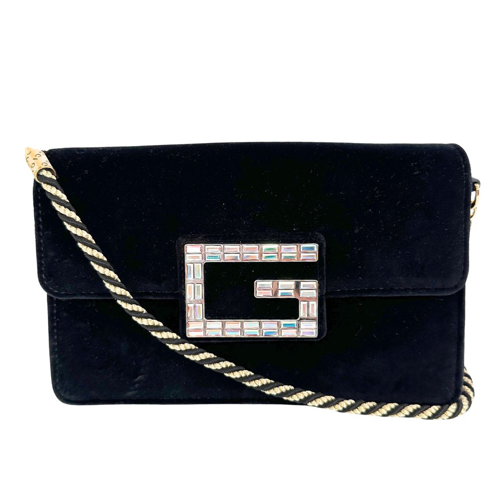 Luxury Gucci Trending 2025 Square G  Velvet Shoulder Bag ()